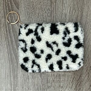 Animal print Sherpa coin purse